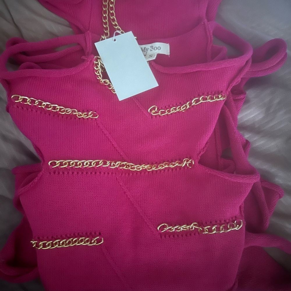 Dress available and fuchsia color only size small